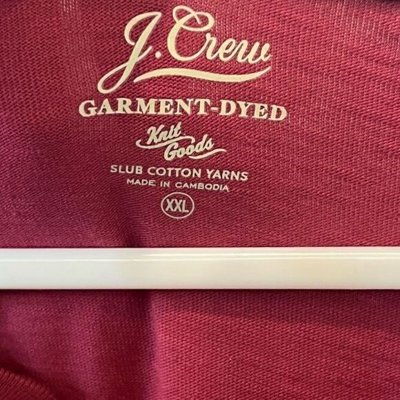 J crew re-imagined Garment dyed slub cotton 3 button Henley size XXL in wine - Picture 10 of 10